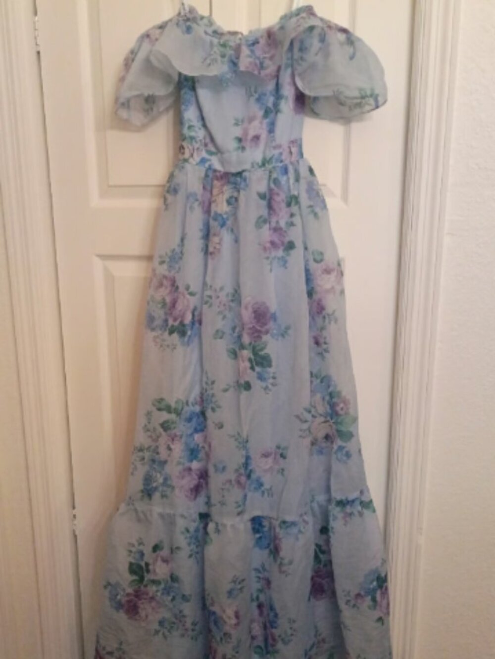 Fairy Core Maxi Dress Flowy Ethereal Tiered Long Dress
